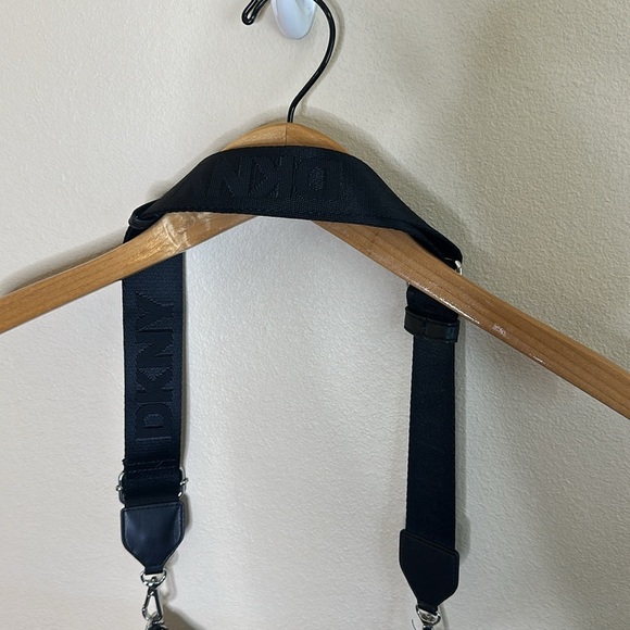 DKNY Pouchette Quilted Crossbody Cairo MD Bag Black Silver Hardware - Picture 6 of 14